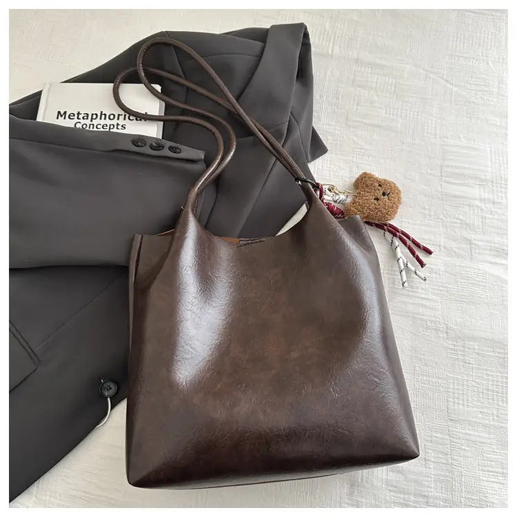 Autumn Vintage Brown Shoulder Bag for Women - Image 2