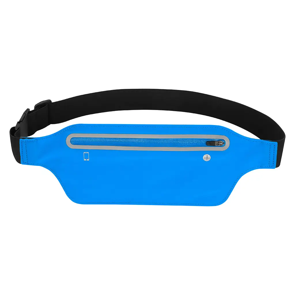 Men's Waterproof Marathon Fitness Waist Bag Black Lycra