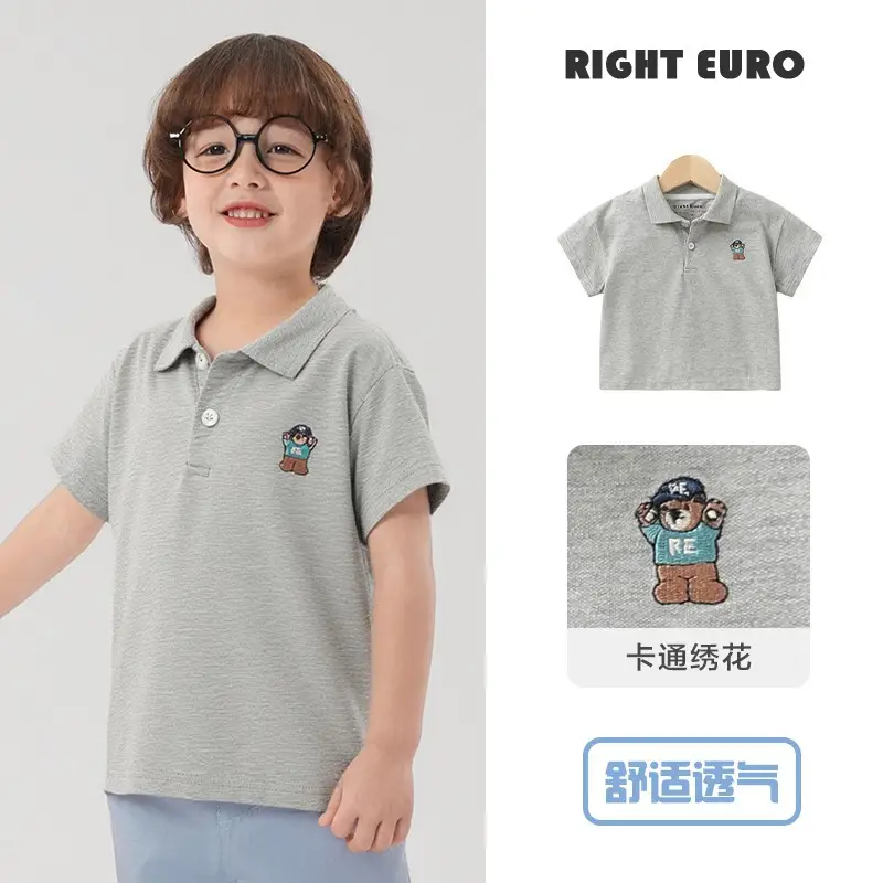 Right European Boys Short Sleeve Polo T-Shirt Summer Wear - Image 2