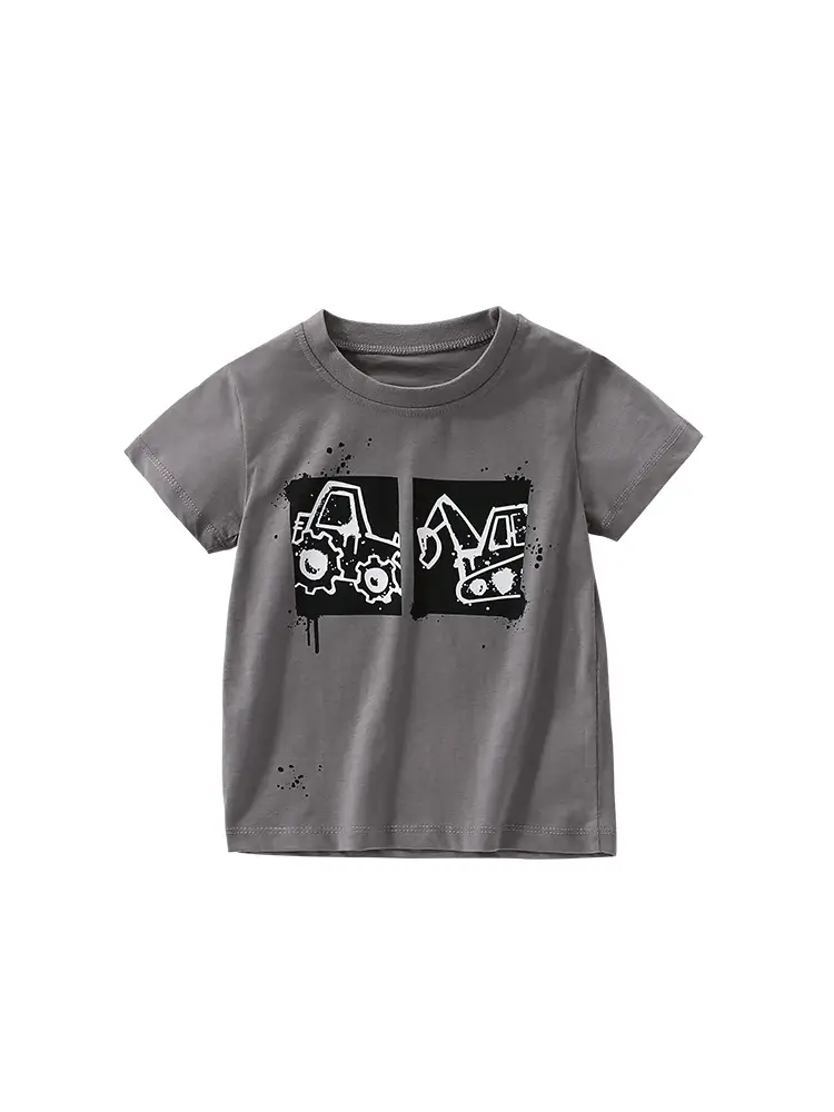 Malwee Boys Grey Short Sleeve Summer T-Shirt Round Neck