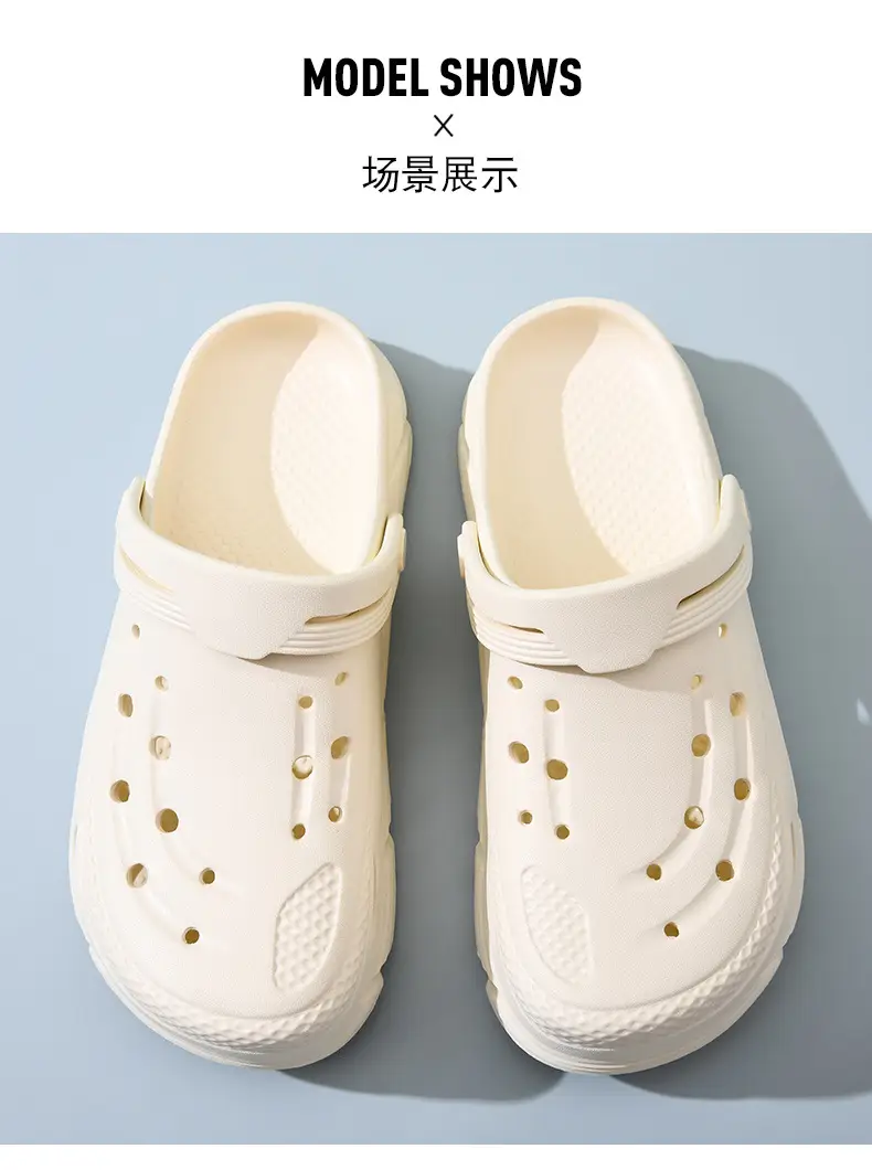 Hole Shoes Women's Summer Outer Wear Thick-soled Height-increasing Non-slip Breathable Slippers EVA Wear-resistant Anti-odor Beach All-match Sandals — feature 12