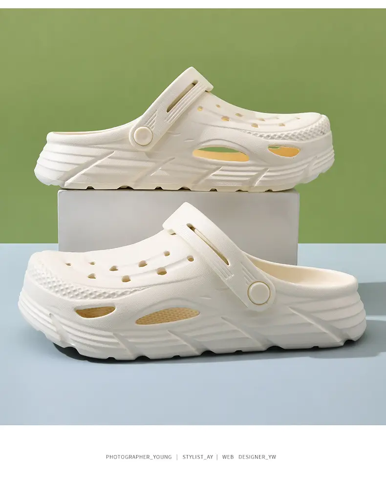 Hole Shoes Women's Summer Outer Wear Thick-soled Height-increasing Non-slip Breathable Slippers EVA Wear-resistant Anti-odor Beach All-match Sandals — feature 14