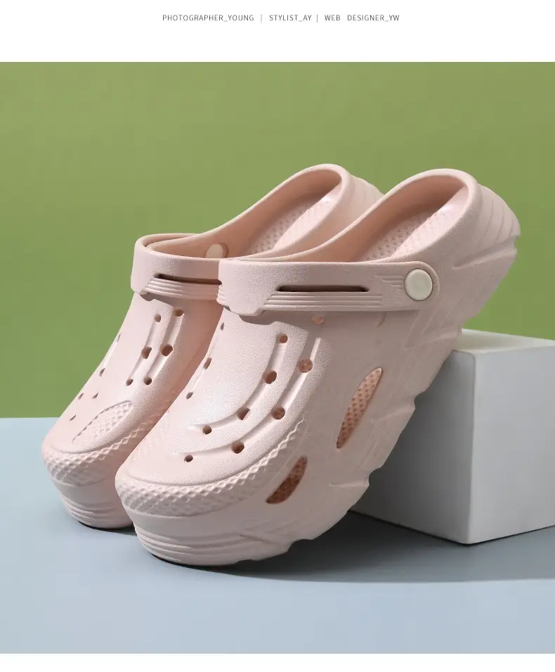 Hole Shoes Women's Summer Outer Wear Thick-soled Height-increasing Non-slip Breathable Slippers EVA Wear-resistant Anti-odor Beach All-match Sandals — feature 16