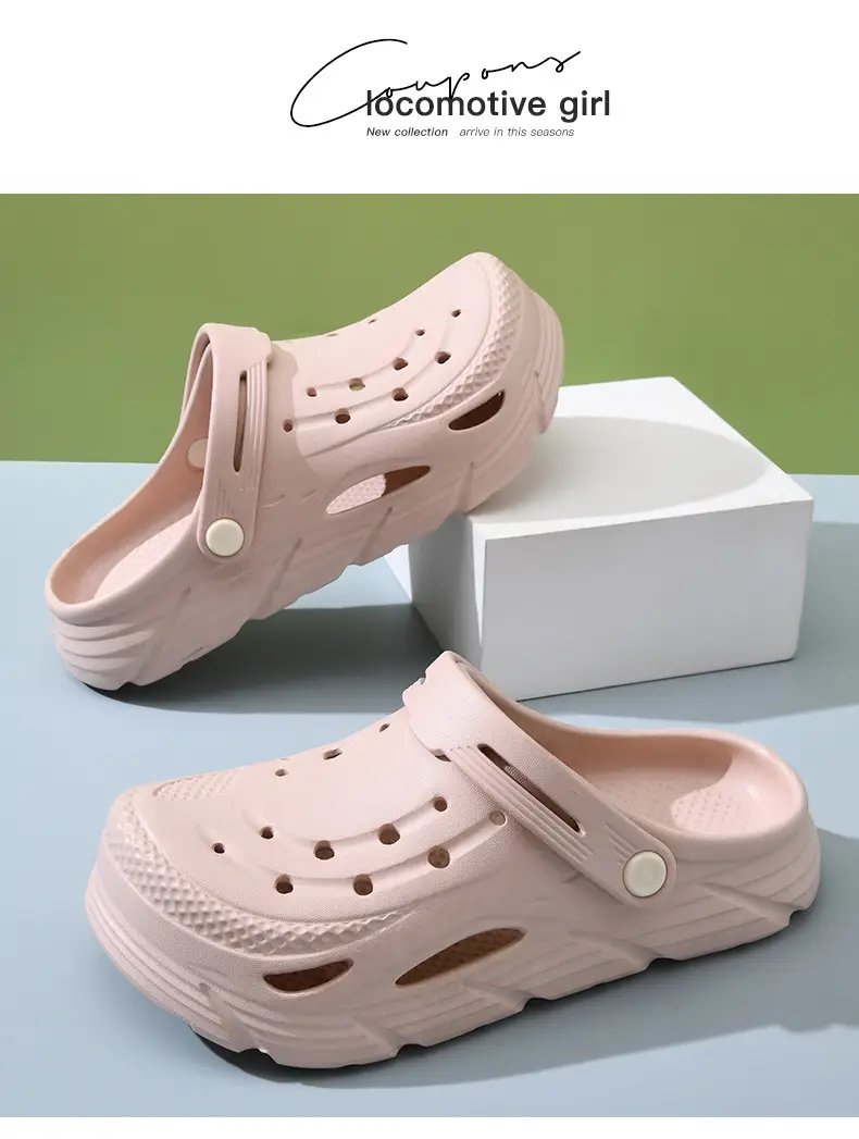 Hole Shoes Women's Summer Outer Wear Thick-soled Height-increasing Non-slip Breathable Slippers EVA Wear-resistant Anti-odor Beach All-match Sandals — feature 17