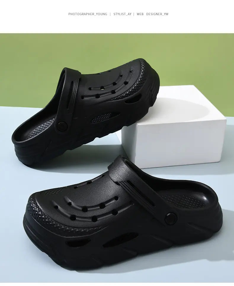 Hole Shoes Women's Summer Outer Wear Thick-soled Height-increasing Non-slip Breathable Slippers EVA Wear-resistant Anti-odor Beach All-match Sandals — feature 22