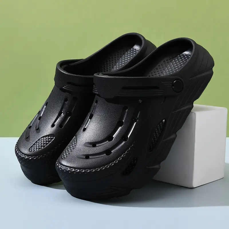 Hole Shoes Women's Summer Outer Wear Thick-soled Height-increasing Non-slip Breathable Slippers EVA Wear-resistant Anti-odor Beach All-match Sandals - Image 2