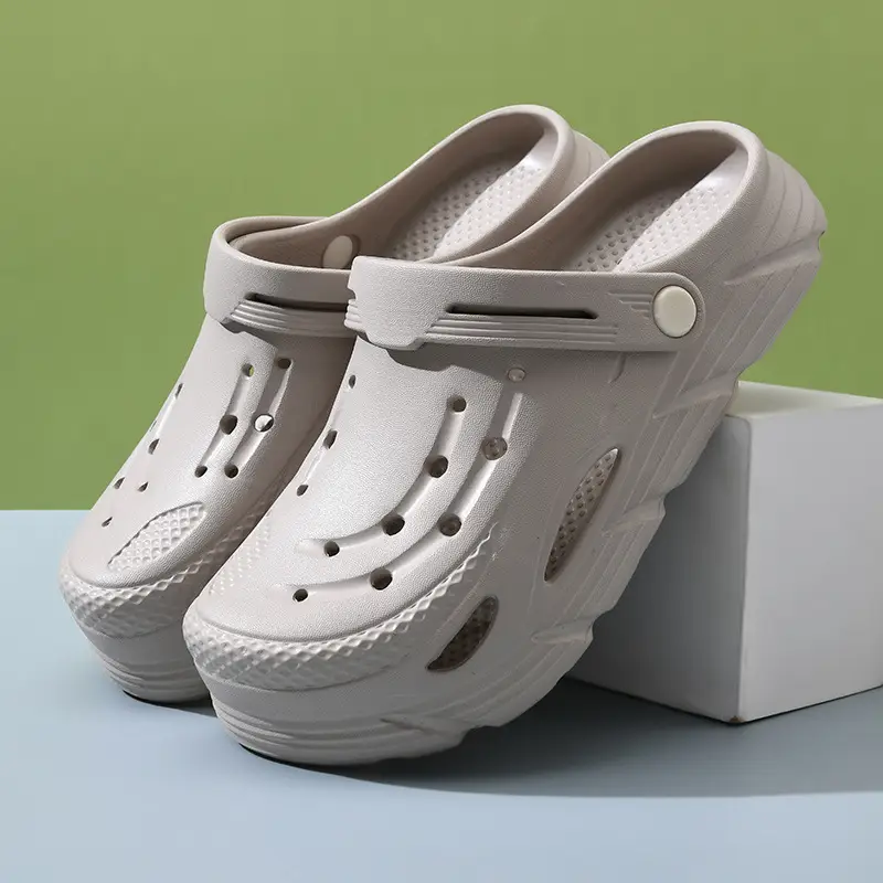 Hole Shoes Women's Summer Outer Wear Thick-soled Height-increasing Non-slip Breathable Slippers EVA Wear-resistant Anti-odor Beach All-match Sandals - Image 3
