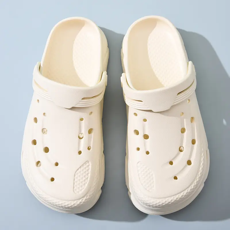 Hole Shoes Women's Summer Outer Wear Thick-soled Height-increasing Non-slip Breathable Slippers EVA Wear-resistant Anti-odor Beach All-match Sandals - Image 4