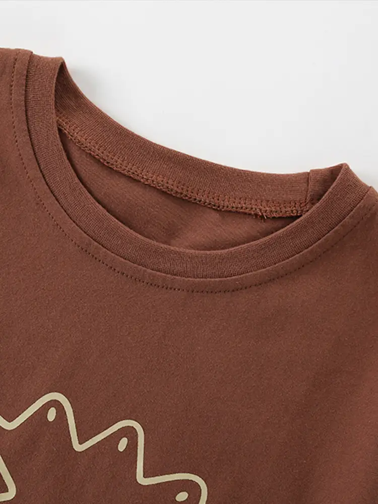 Malwee Boys Brown Lizard Graphic T-Shirt Summer Casual - Image 3