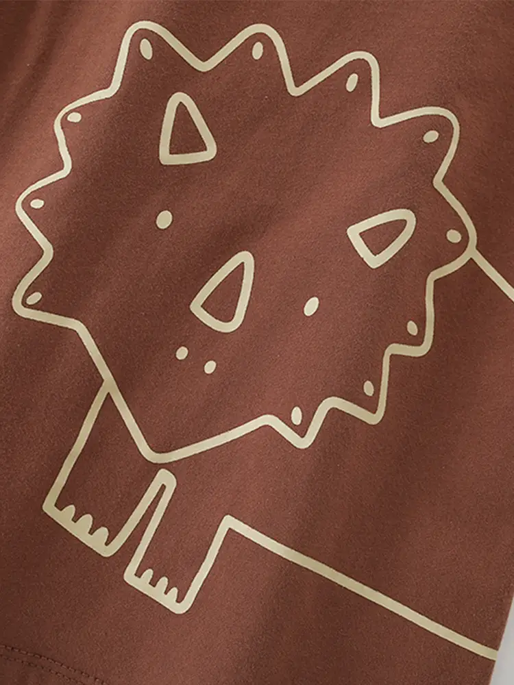 Malwee Boys Brown Lizard Graphic T-Shirt Summer Casual - Image 4