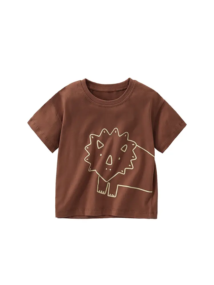 Malwee Boys Brown Lizard Graphic T-Shirt Summer Casual - Image 6