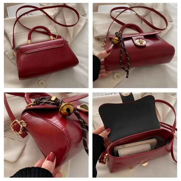 Women's Green Square Shoulder Bag with Chain Strap — feature 8