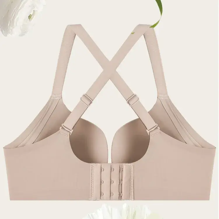 White Seamless Gathered Underwear for Small Chest Large Support - Image 9