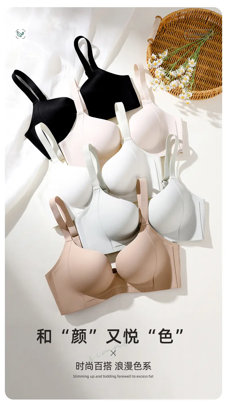 White Seamless Gathered Underwear for Small Chest Large Support — feature 4