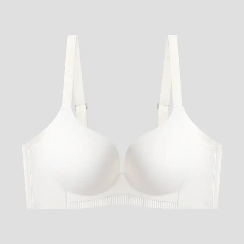 White Seamless Gathered Underwear for Small Chest Large Support - Image 2