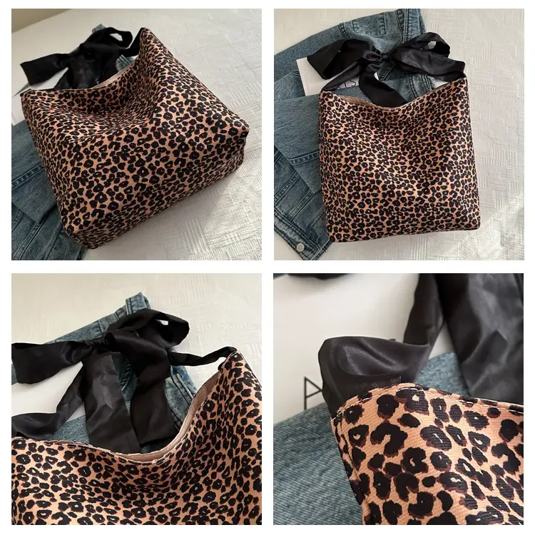 Leopard Leather Shoulder Bag Black 2024 — feature 6