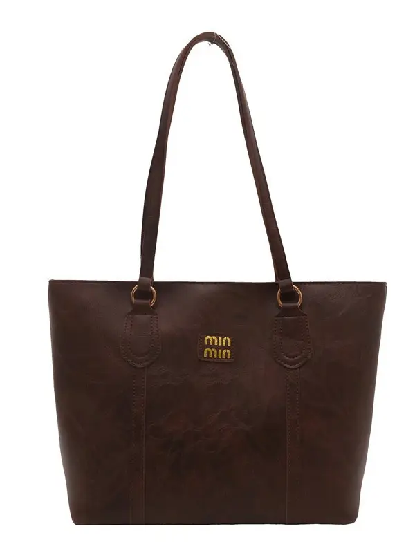 Women's Black Waxed Leather Tote Bag 2024 New - Image 7
