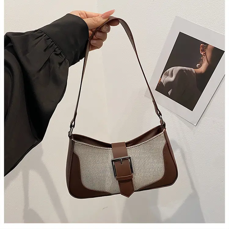 Retro Underarm Bag 2024 Winter Brown Crossbody — feature 17