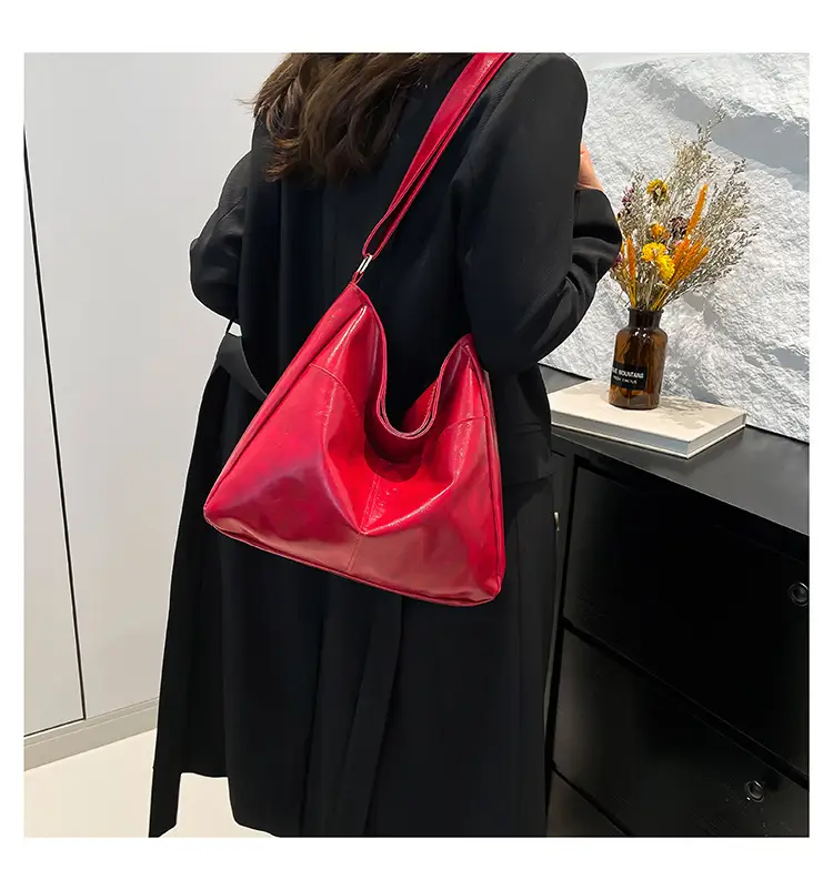 2024 Trendy Brown Leather Shoulder Tote Bag for College Students — feature 15