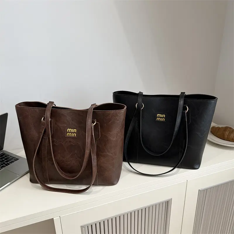 Black Korean-style Large Tote Bag for Women - Image 6