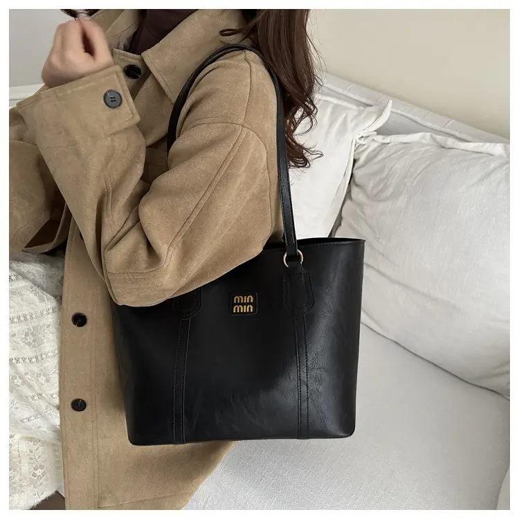 Black Korean-style Large Tote Bag for Women — feature 12