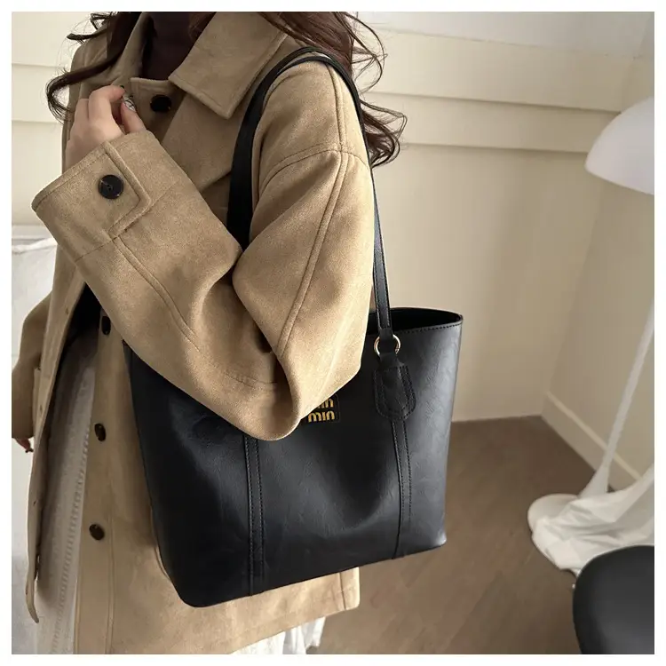 Black Korean-style Large Tote Bag for Women — feature 14