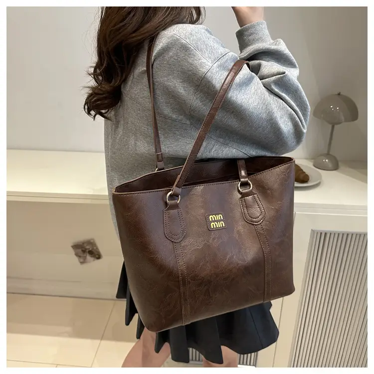 Black Korean-style Large Tote Bag for Women — feature 2