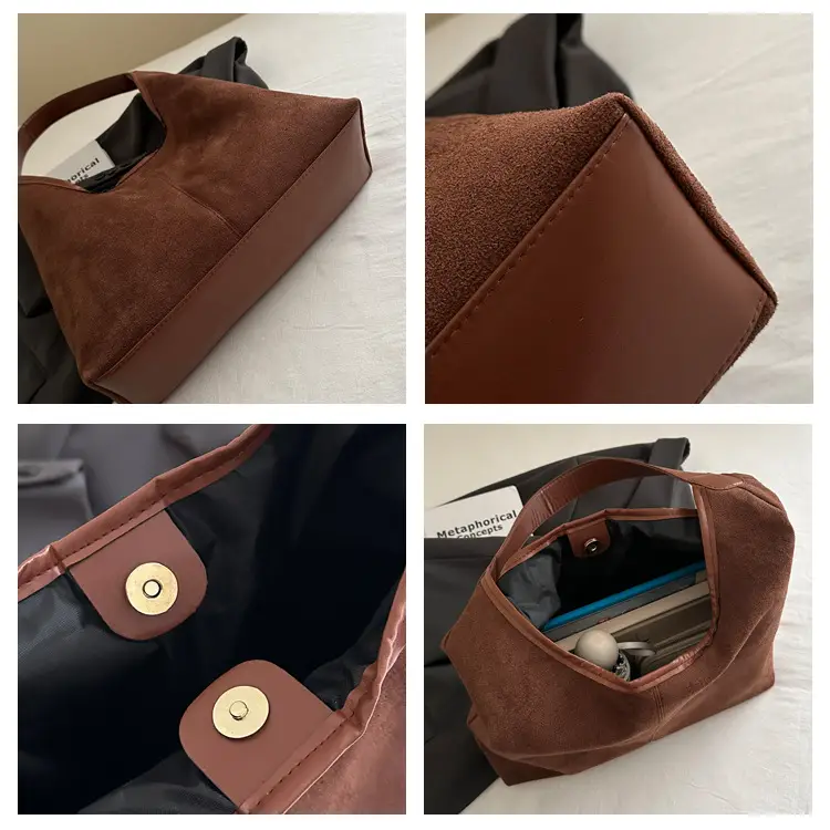 Vintage Brown Leather Shoulder Bag Large Capacity — feature 6