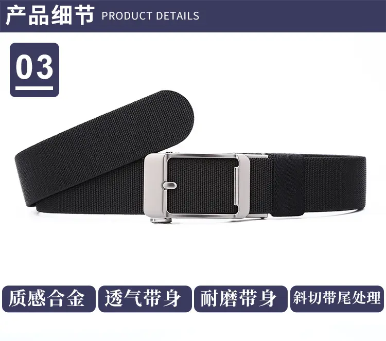 Men's Navy Blue Steel Buckle Belt Plus Size — feature 11