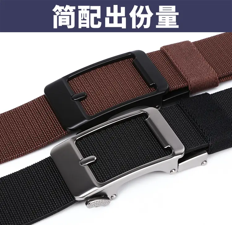 Men's Navy Blue Steel Buckle Belt Plus Size — feature 6