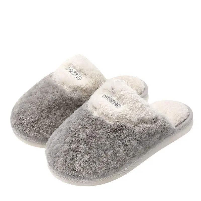 Cotton Slippers Men's Autumn and Winter Indoor Home Warm Plush Thick Bottom Non-Slip Household Couple's Cotton Slippers for Men in Winter - Image 9