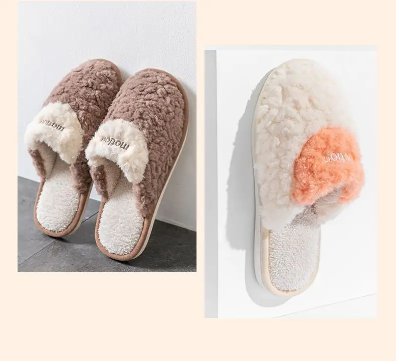 Cotton Slippers Men's Autumn and Winter Indoor Home Warm Plush Thick Bottom Non-Slip Household Couple's Cotton Slippers for Men in Winter — feature 10