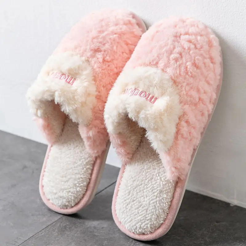Cotton Slippers Men's Autumn and Winter Indoor Home Warm Plush Thick Bottom Non-Slip Household Couple's Cotton Slippers for Men in Winter - Image 4