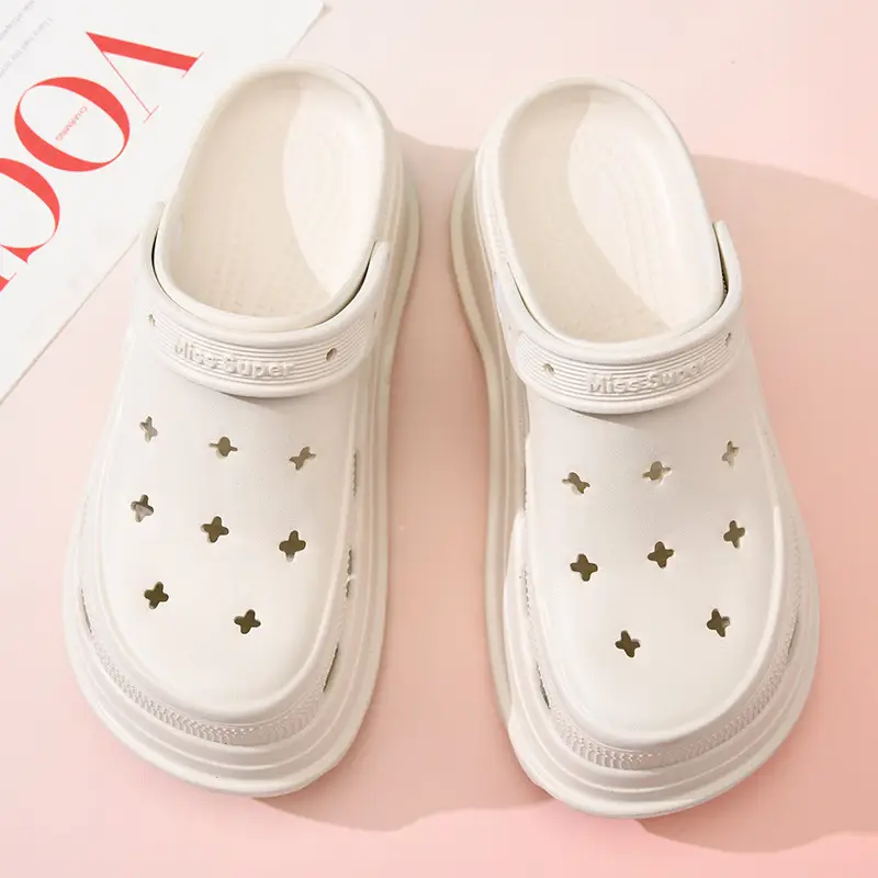 Hole Shoes Women's Outer Wear Beach Wear-resistant Smelly Feet-free Baotou Tops EVA Height-increasing All-match Lightweight Shoe-feeling Sandals - Image 7