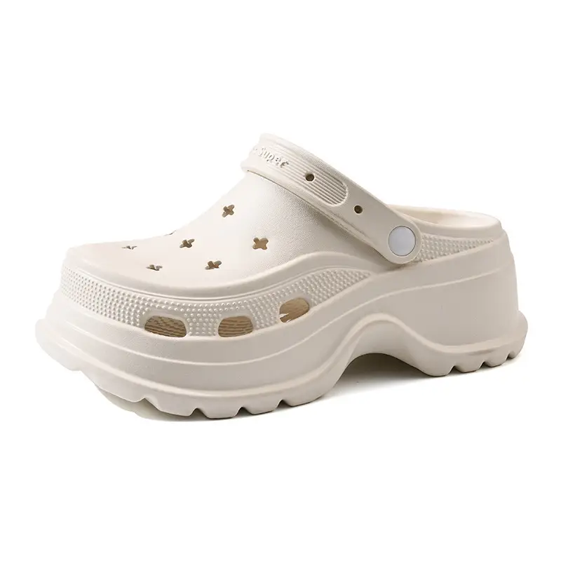 Hole Shoes Women's Outer Wear Beach Wear-resistant Smelly Feet-free Baotou Tops EVA Height-increasing All-match Lightweight Shoe-feeling Sandals - Image 8