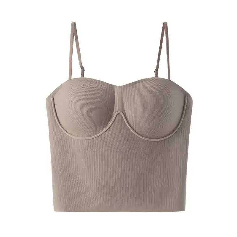 Women's Traceless Backless Vest Bra with Chest Pad - Image 3