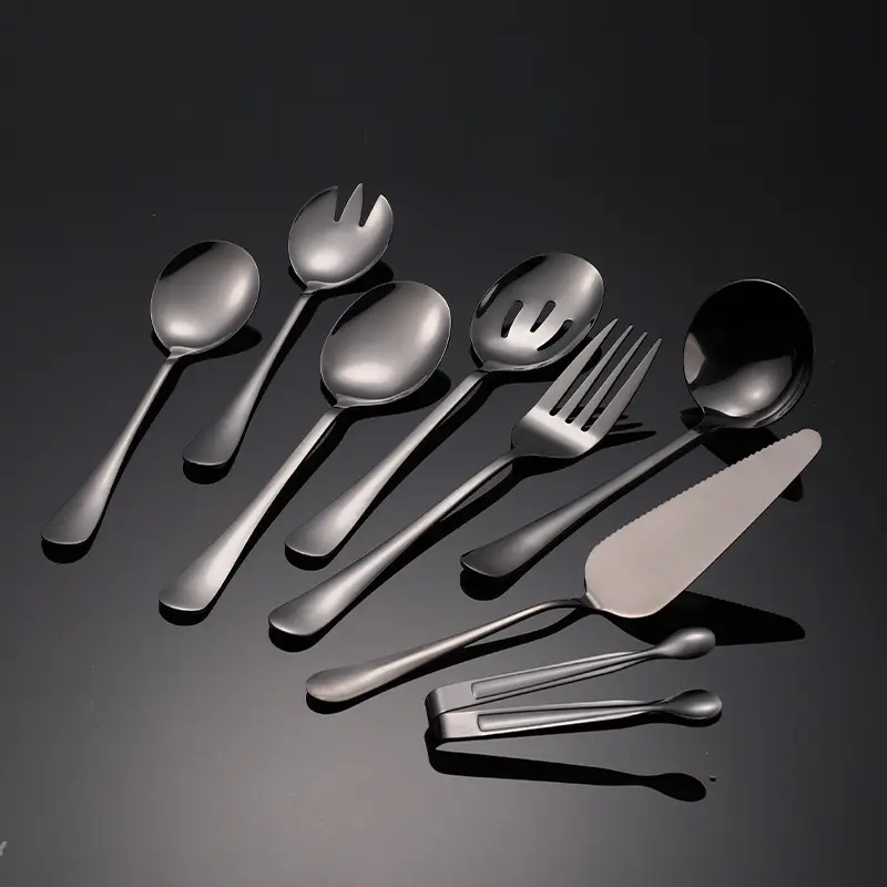 Stainless Steel Black Knife & Fork Spoon 36mm - Image 26