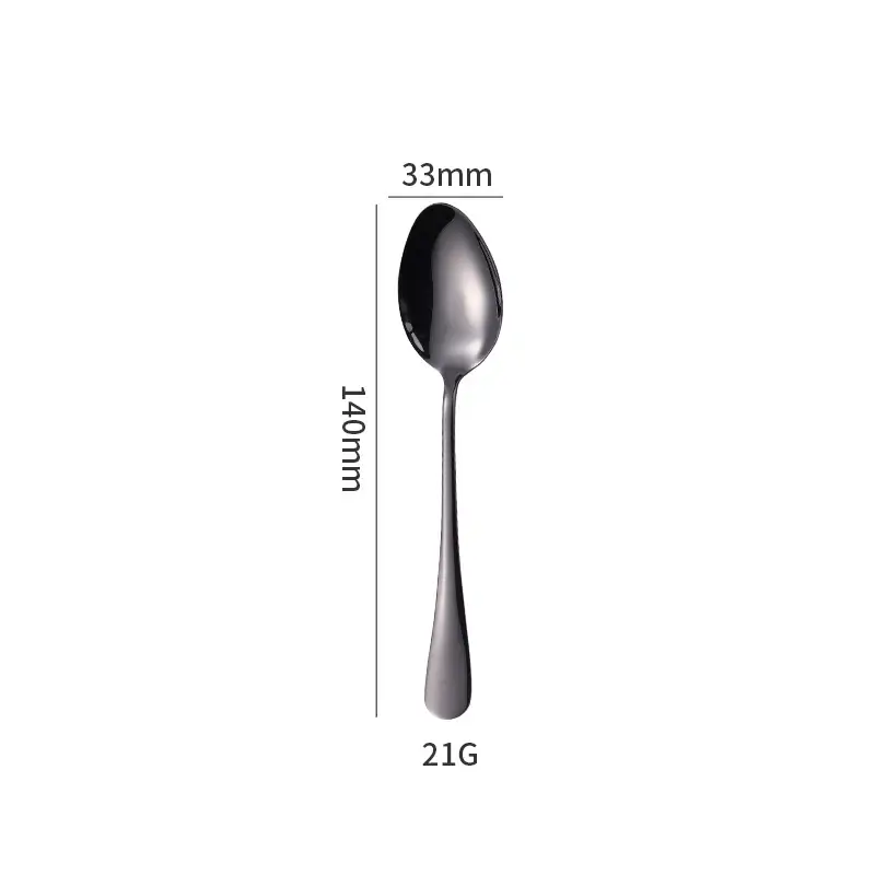 Stainless Steel Black Knife & Fork Spoon 36mm - Image 10