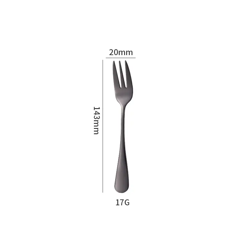 Stainless Steel Black Knife & Fork Spoon 36mm - Image 11