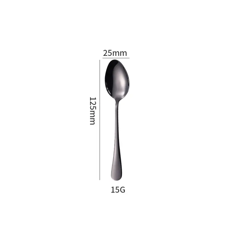 Stainless Steel Black Knife & Fork Spoon 36mm - Image 12