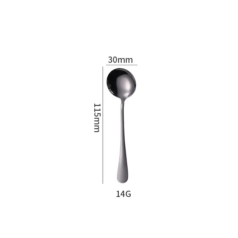 Stainless Steel Black Knife & Fork Spoon 36mm - Image 14