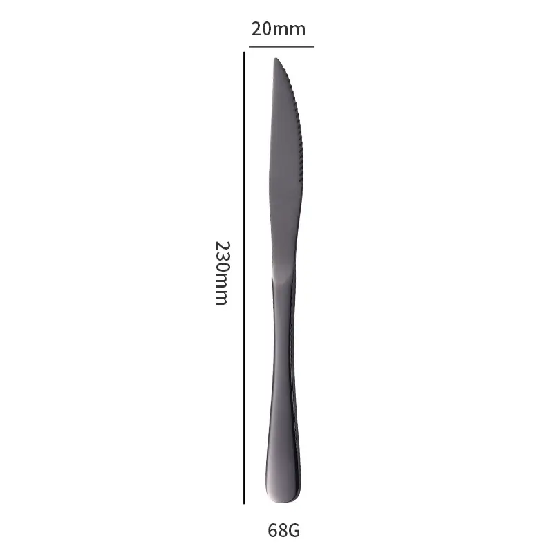 Stainless Steel Black Knife & Fork Spoon 36mm - Image 2