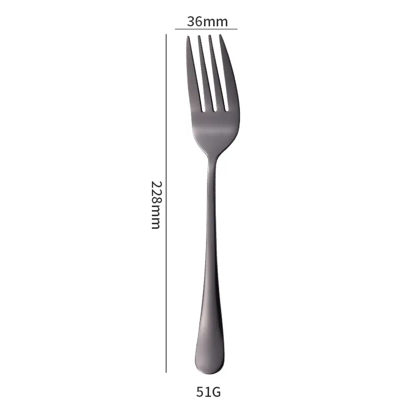 Stainless Steel Black Knife & Fork Spoon 36mm - Image 20