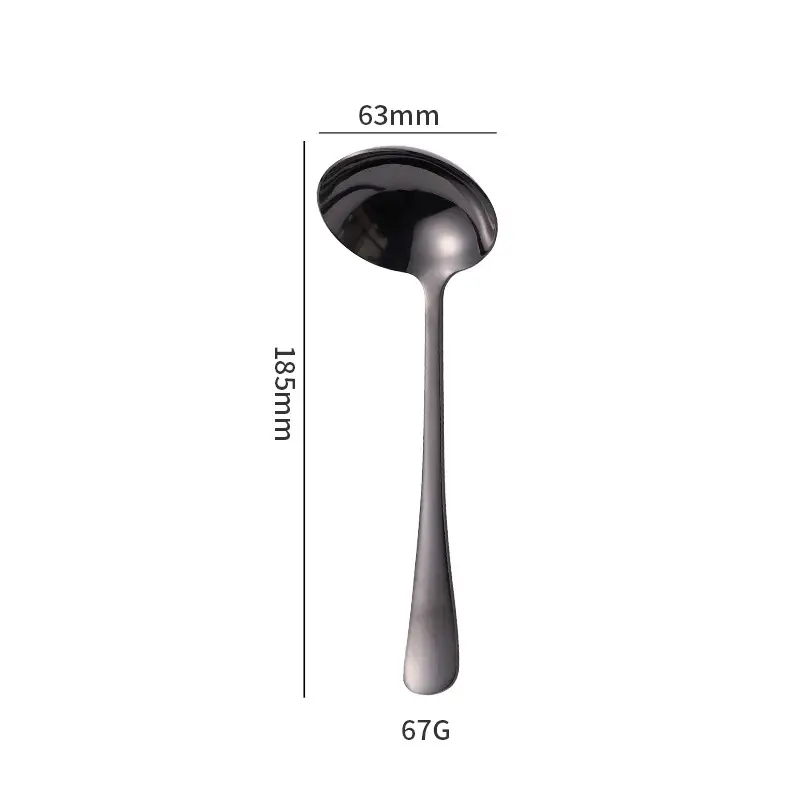 Stainless Steel Black Knife & Fork Spoon 36mm - Image 23