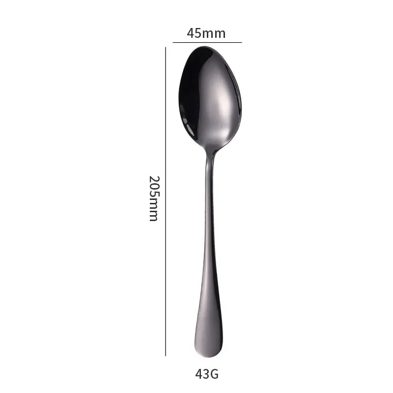 Stainless Steel Black Knife & Fork Spoon 36mm - Image 3