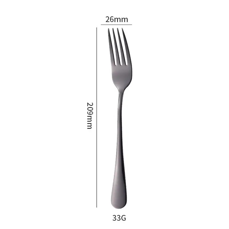 Stainless Steel Black Knife & Fork Spoon 36mm - Image 4