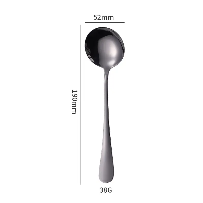 Stainless Steel Black Knife & Fork Spoon 36mm - Image 5