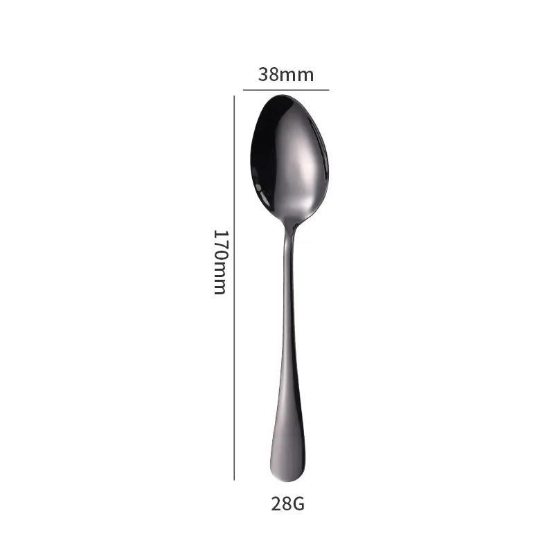 Stainless Steel Black Knife & Fork Spoon 36mm - Image 6