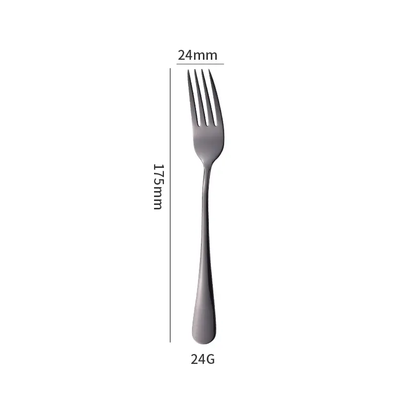 Stainless Steel Black Knife & Fork Spoon 36mm - Image 7