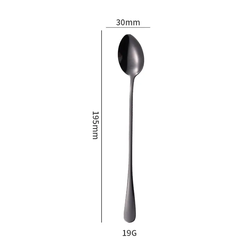 Stainless Steel Black Knife & Fork Spoon 36mm - Image 8